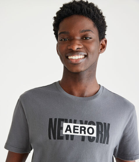 Aero New York Box Logo Appliqué Graphic Tee