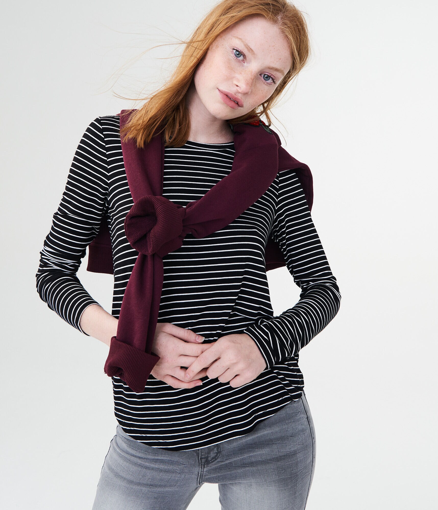 Long Sleeve Striped Crew Tee