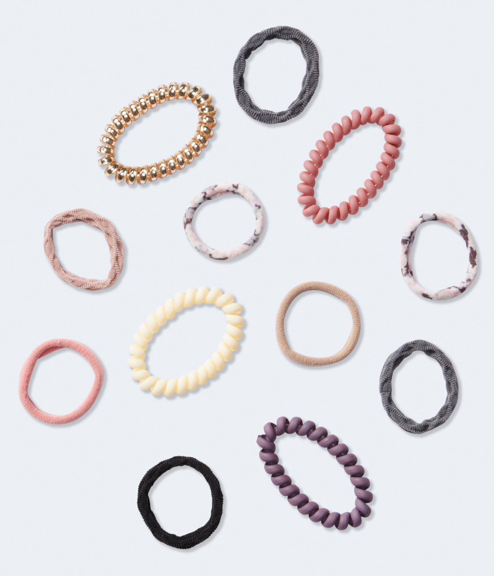 Mixed Coil & Elastic Hair Tie 12-Pack