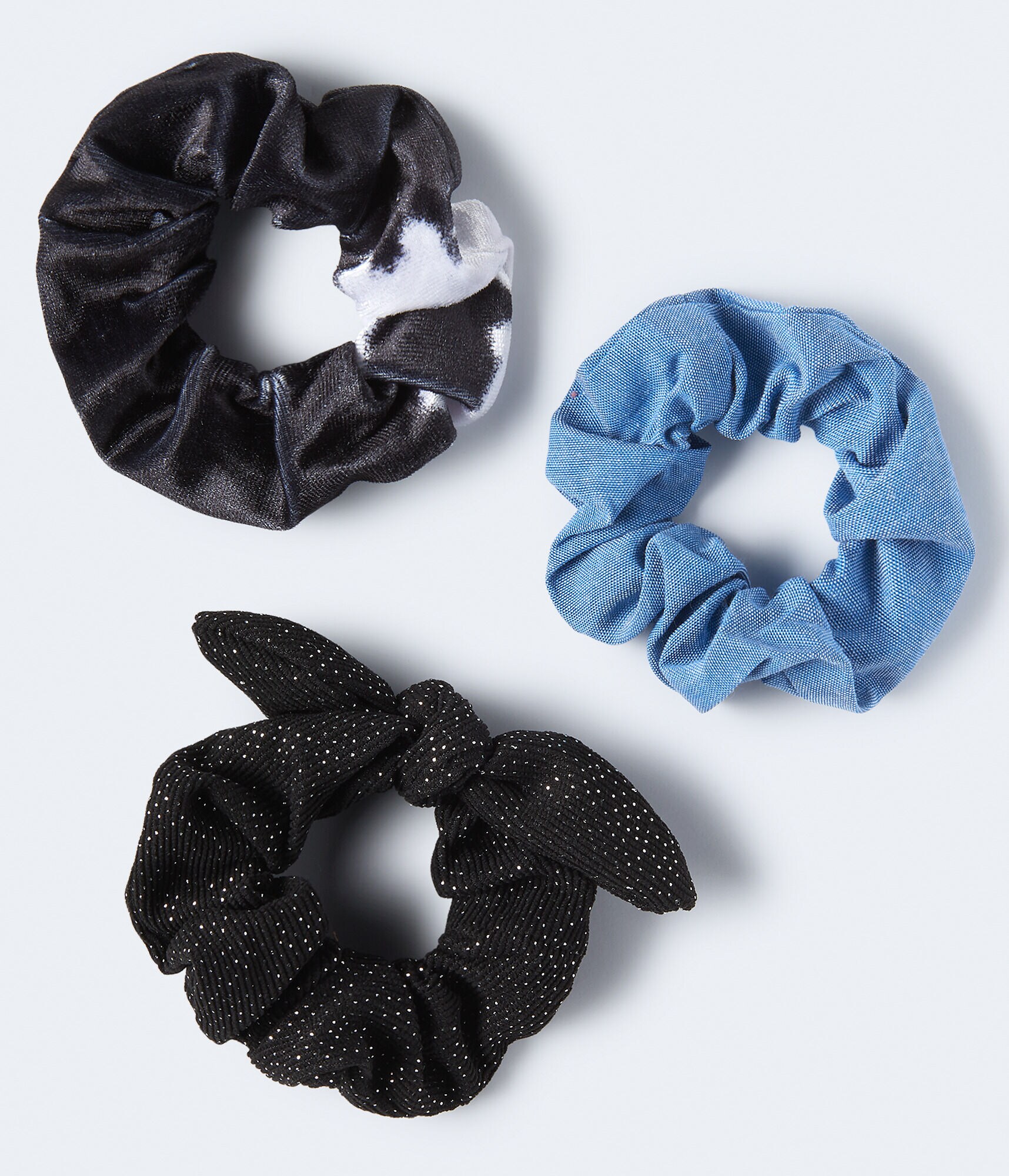 Metallic Dot Bow Scrunchie 3-Pack