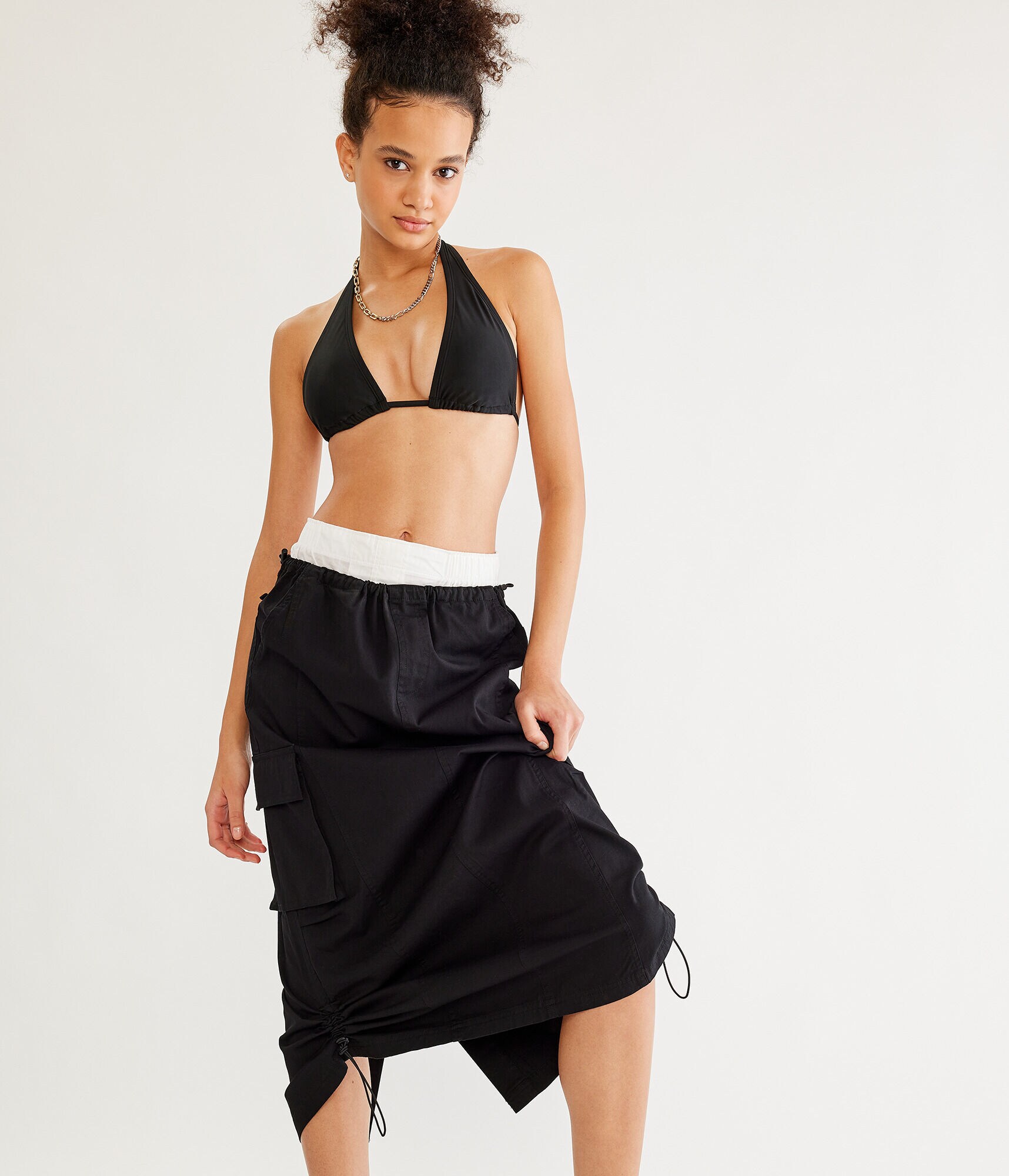 Parachute Cargo Midi Skirt
