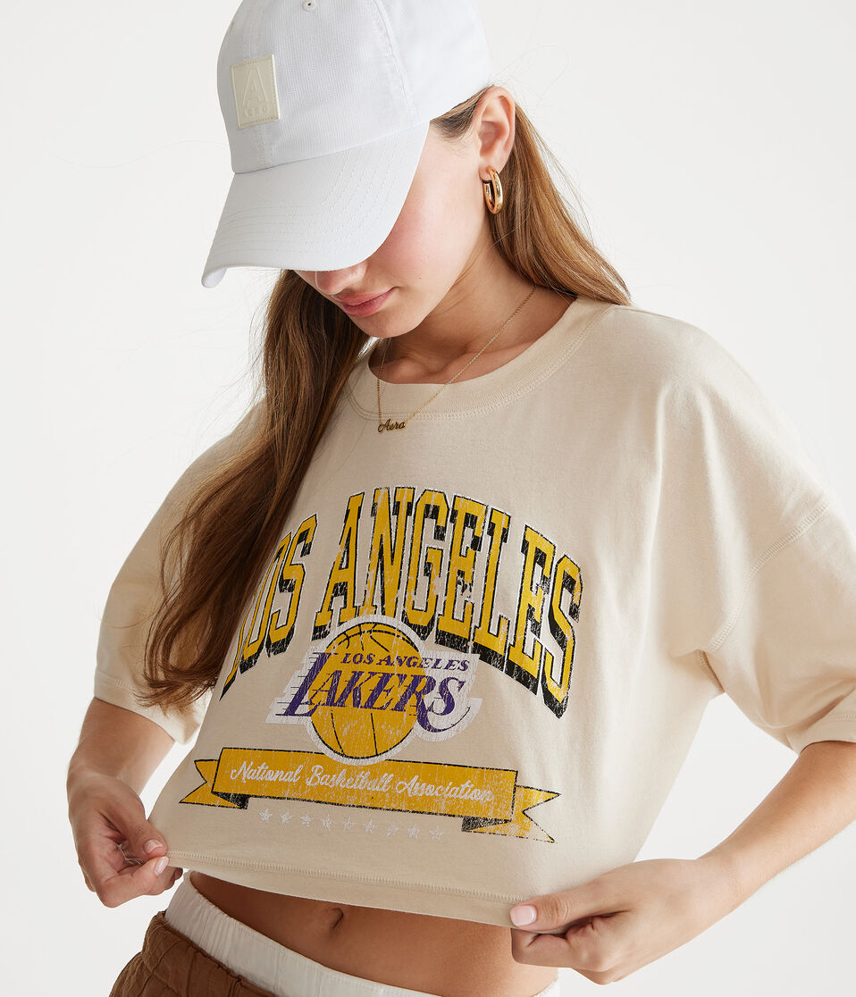 Los Angeles Lakers Cropped Boyfriend Graphic Tee
