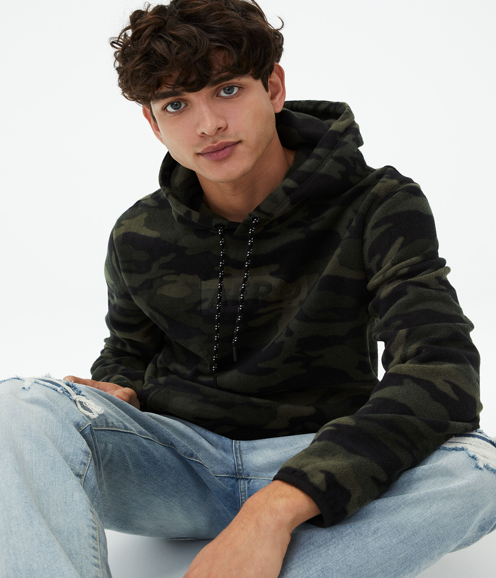 Camo Tonal Logo Polyfleece Pullover Hoodie
