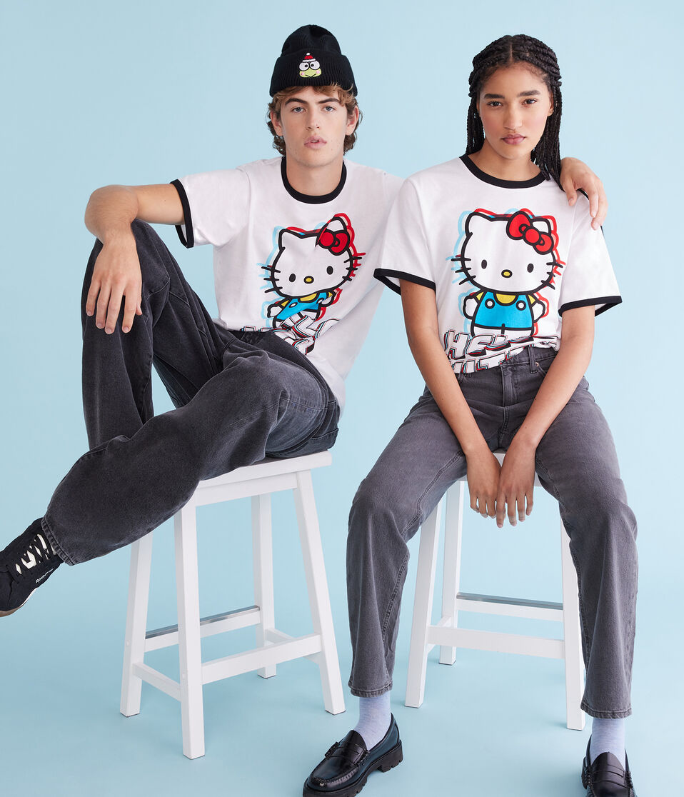 Hello Kitty Relaxed Ringer Graphic Tee