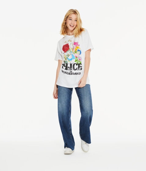 Alice In Wonderland Boyfriend Graphic Tee Alice In Wonderland Boyfriend Graphic Tee