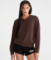 Solid Notch-Neck Sweatshirt
