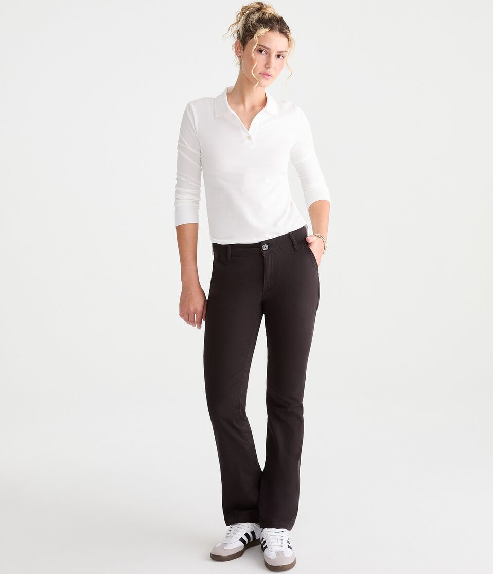 Aeropostale Womens' Twill Classic Uniform Pants - Black - Size 00 L - Cotton - Teen Fashion & Clothing Aeropostale Womens' Twill Classic Uniform Pants - Black - Size 00 L - Cotton - Teen Fashion & Clothing
