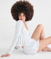 Long Sleeve Cropped Babydoll Sleep Tee