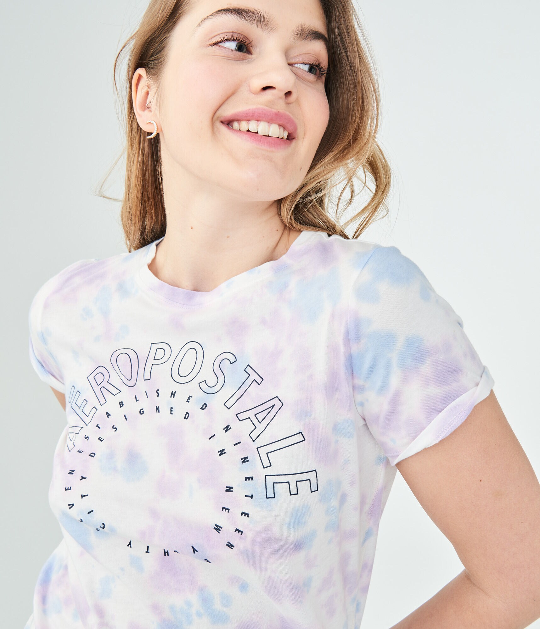 Aeropostale Circle Tie-Dye Relaxed Graphic Tee