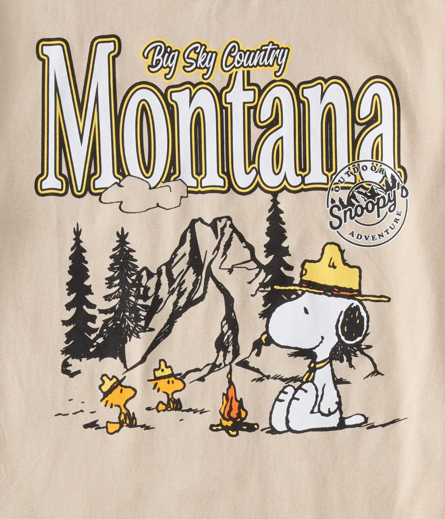 Snoopy Montana Camping Oversized Graphic Tee