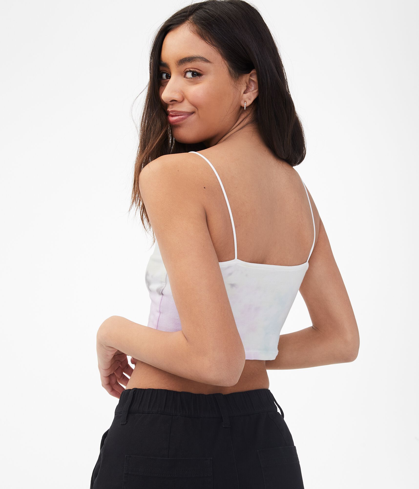 Tie-Dye V-Neck Cropped Cami