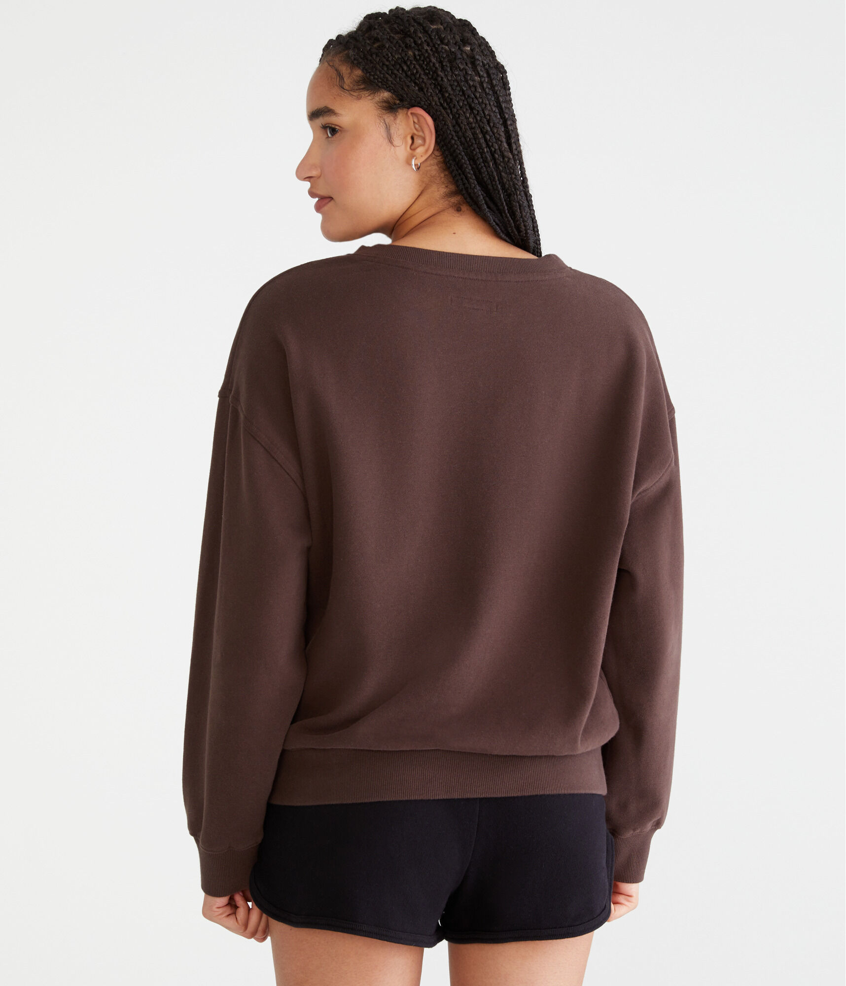 Solid Notch-Neck Sweatshirt