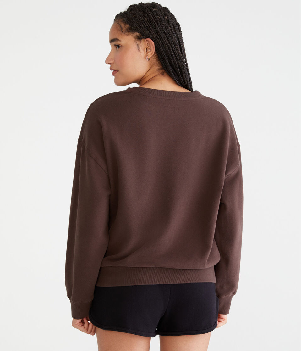 Solid Notch-Neck Sweatshirt