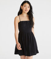 Solid Strapless Lace-Trim Fit & Flare Dress
