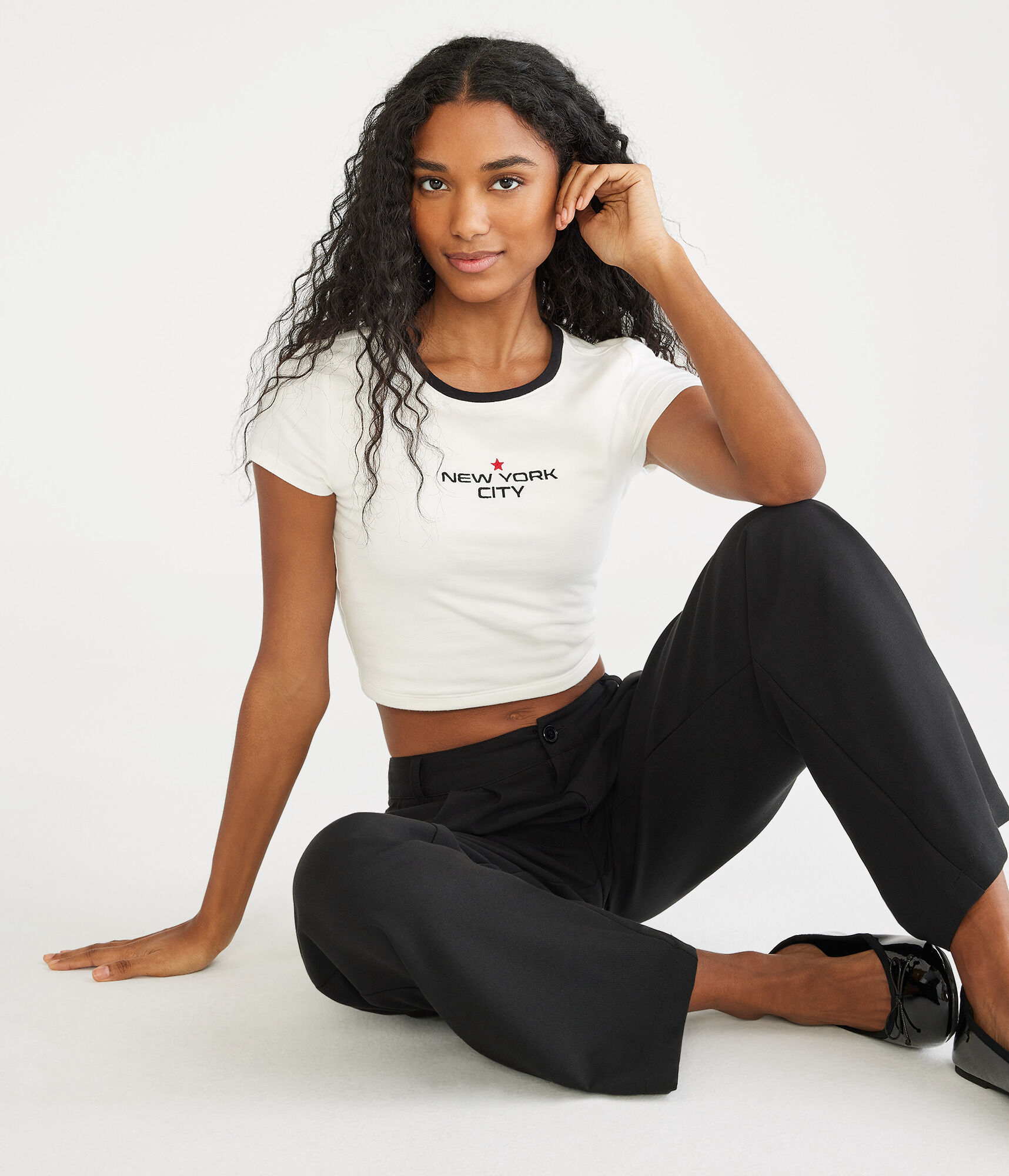 Seriously Soft New York City Ringer Graphic Baby Tee