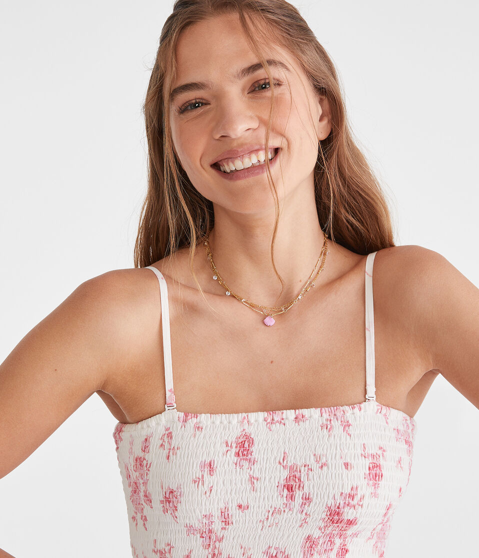 Floral Strapless V-Waist Mini Dress