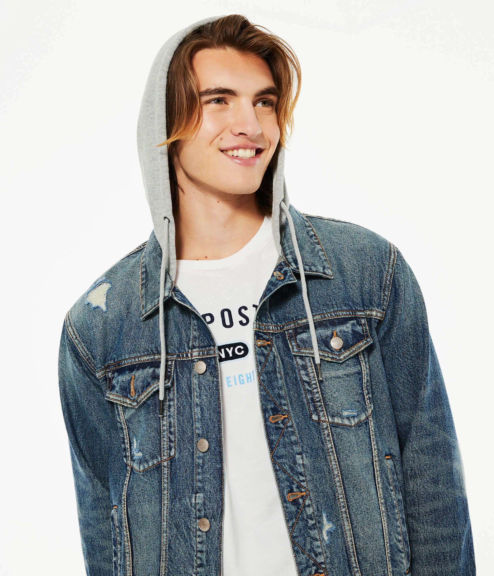 Hooded Denim Trucker Jacket