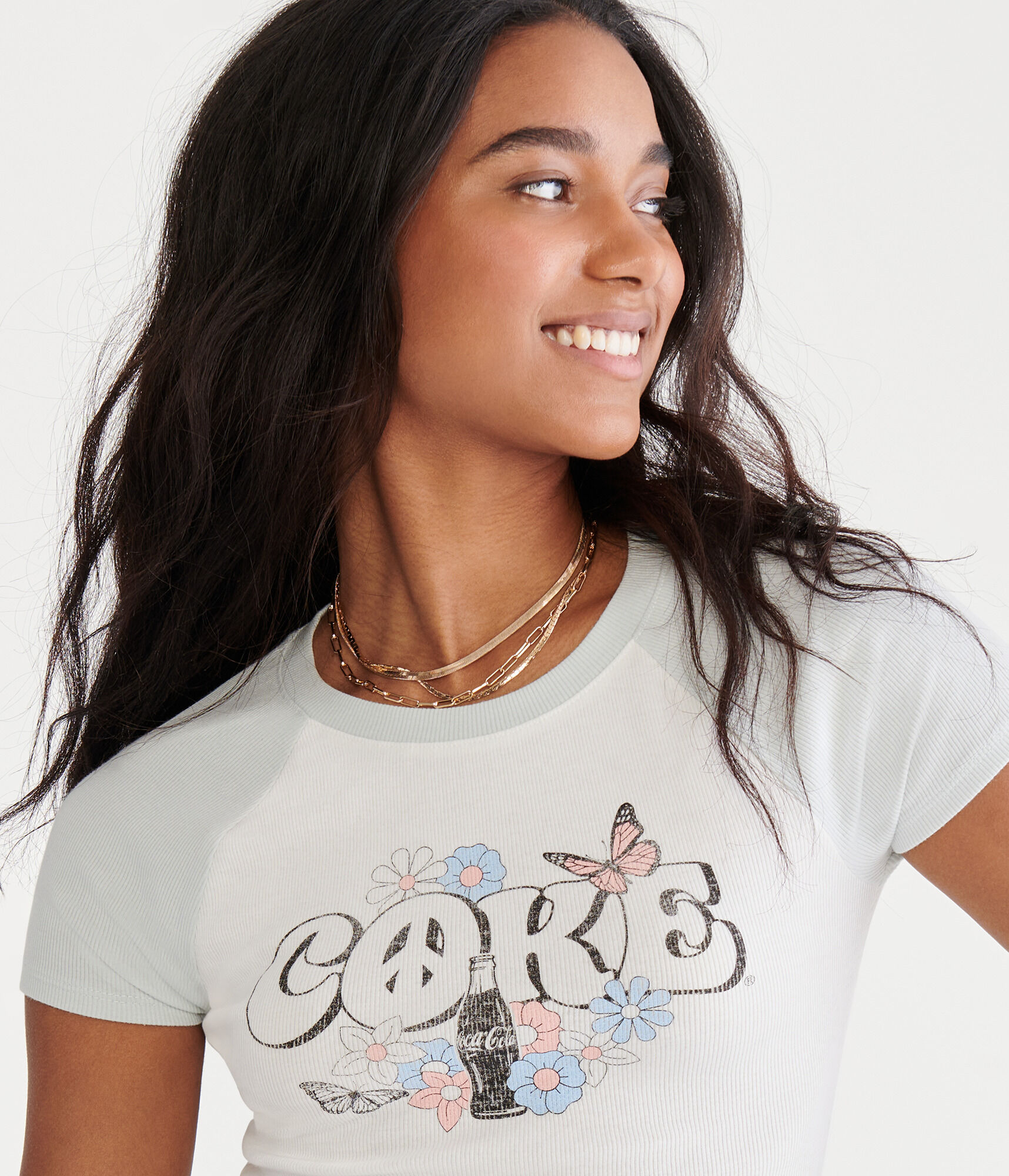 Coca-Cola&reg; by A&eacute;ropostale Retro Coke Raglan Baby Tee