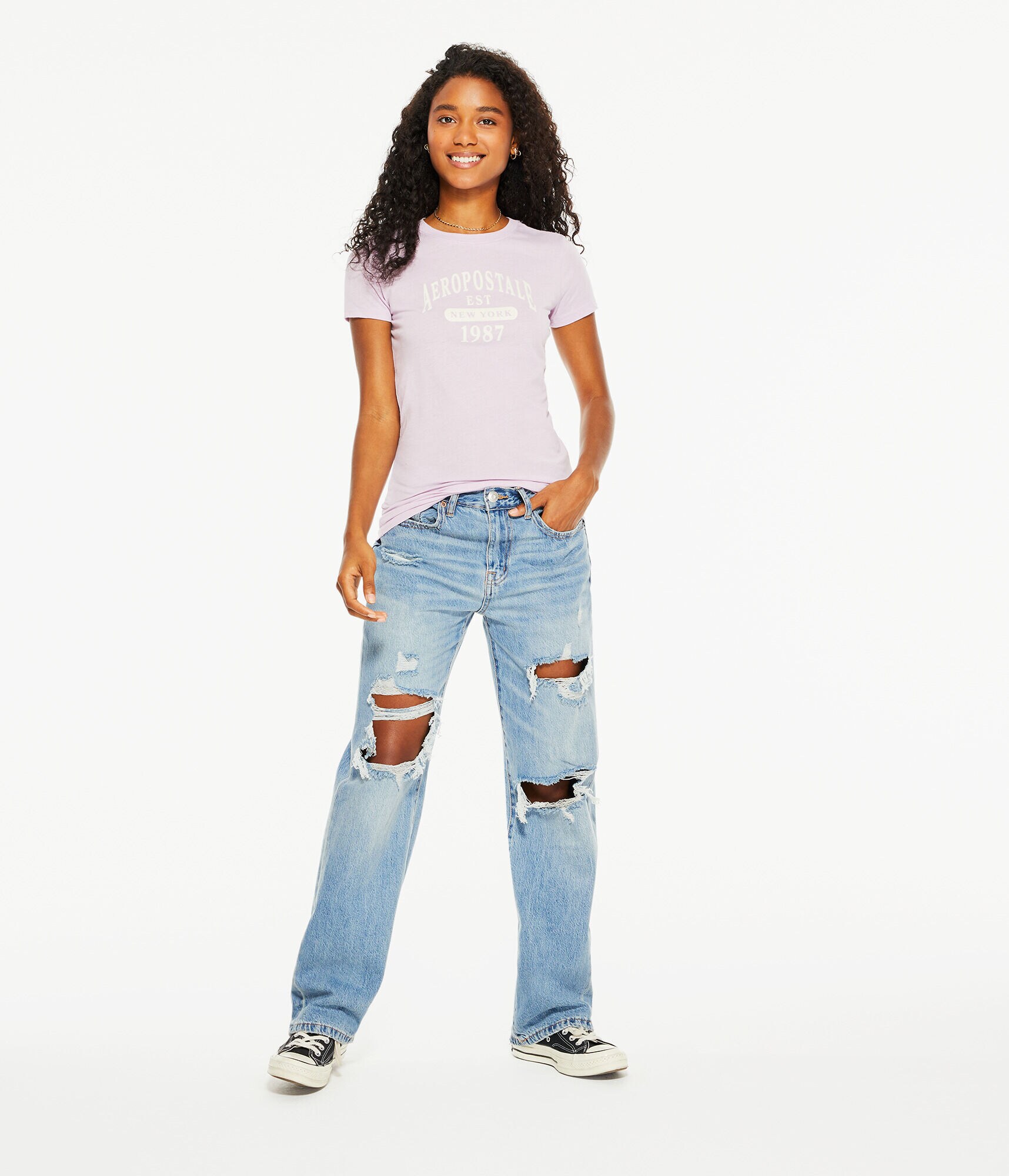 Aeropostale New York Flocked Graphic Tee