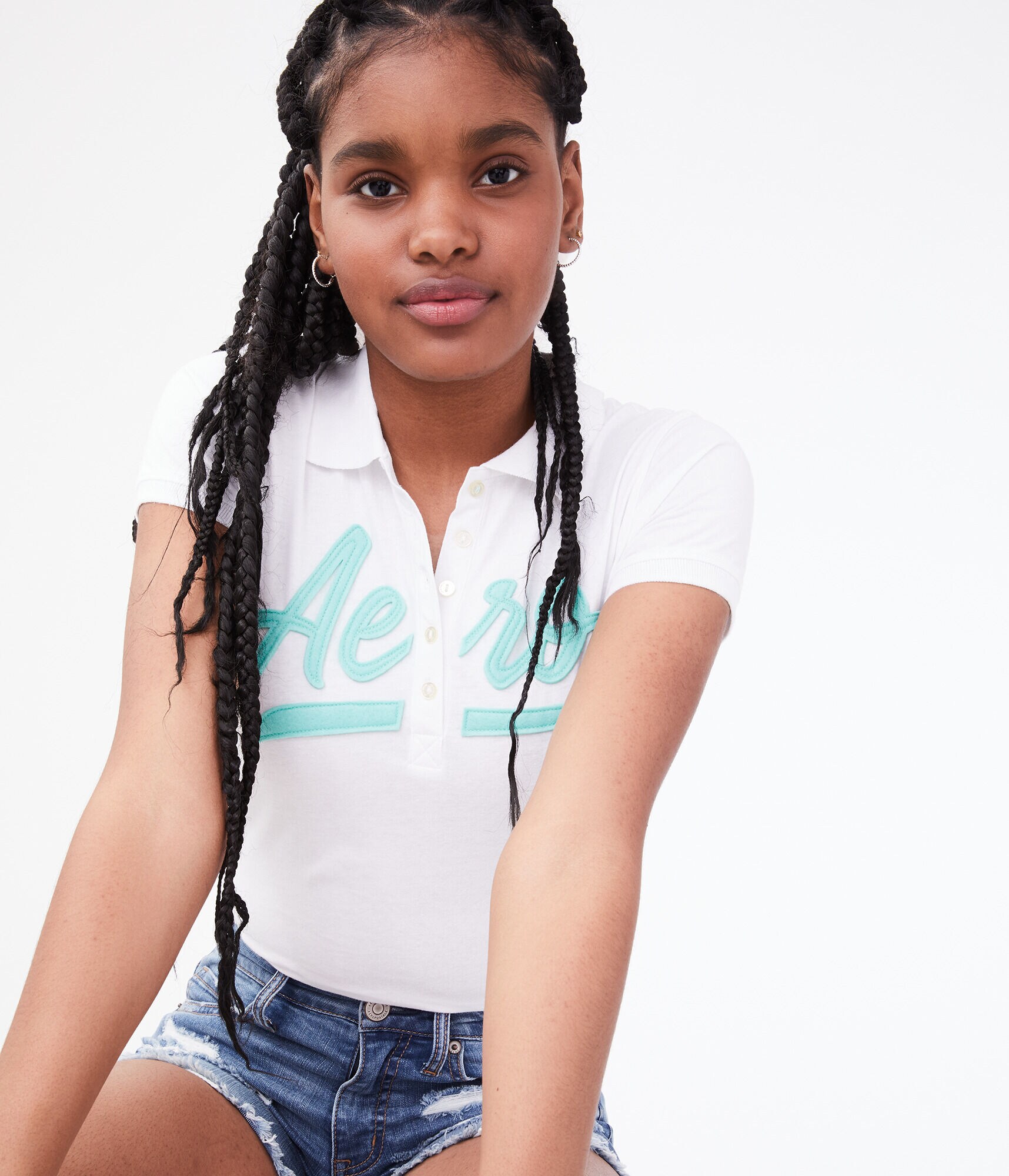 Aero Script Graphic Jersey Polo***