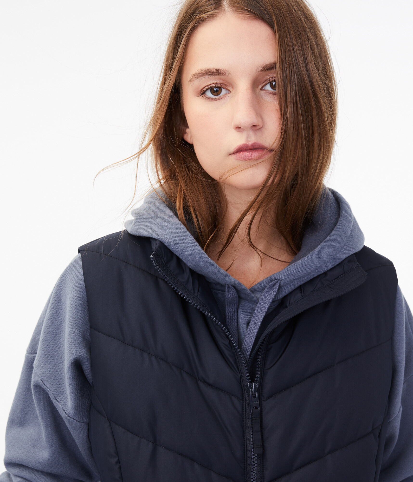 Chevron Quilted Puffer Vest