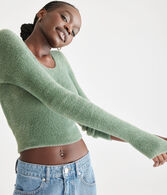 Bella Cropped Scoop-Neck Sweater