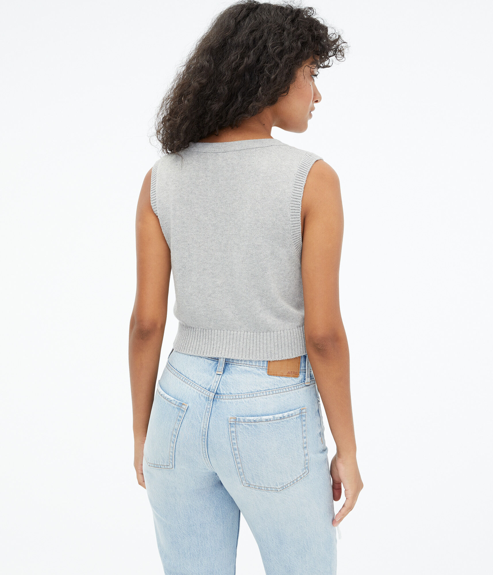 Argyle Cropped Sweater Vest