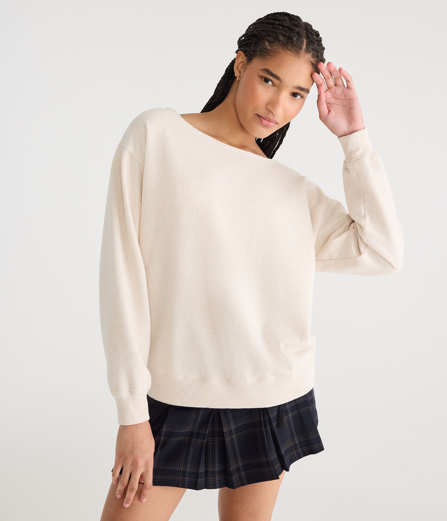 Cloud Soft Oversized Off-The-Shoulder Sweatshirt