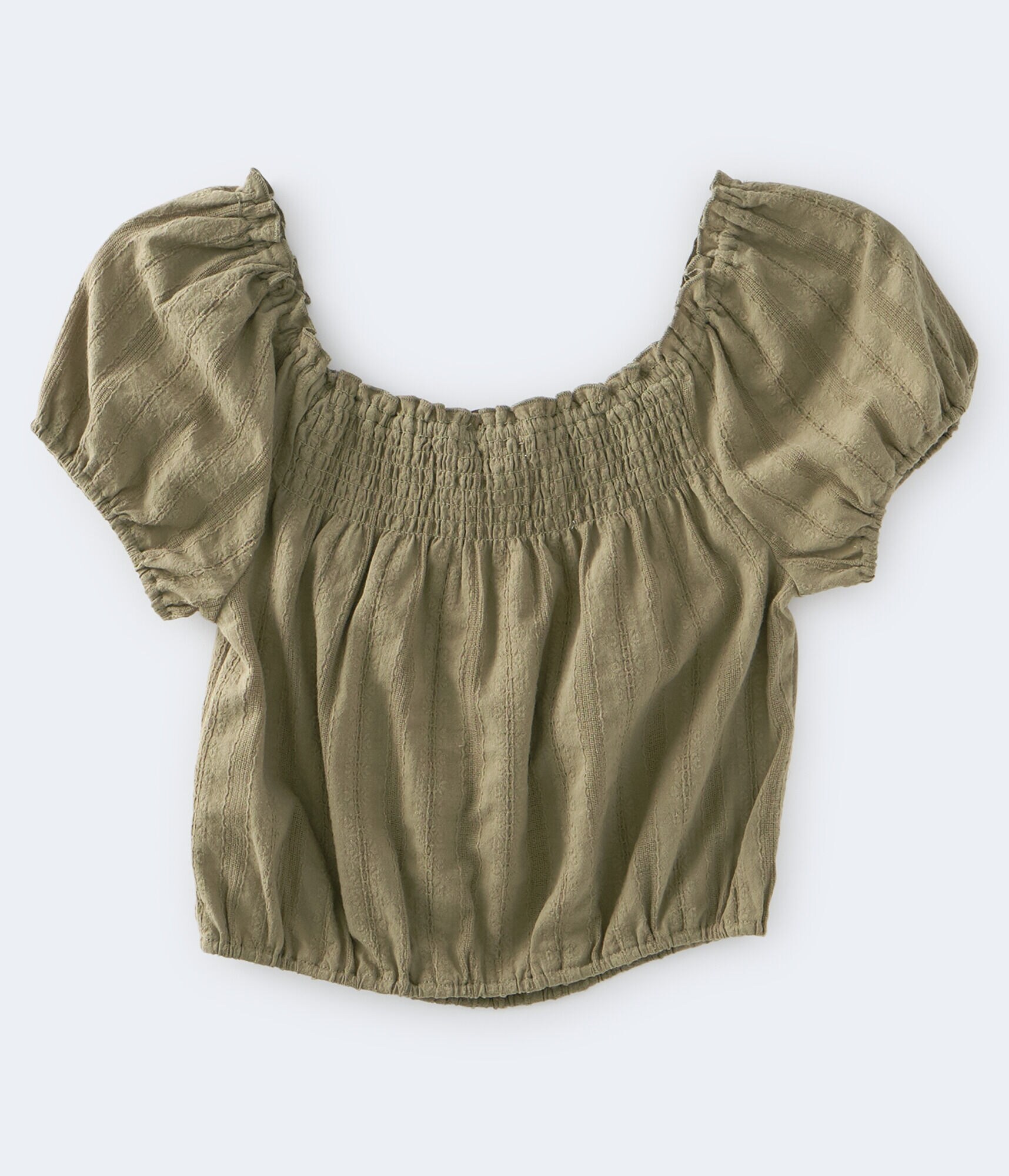 Smocked Square-Neck Top