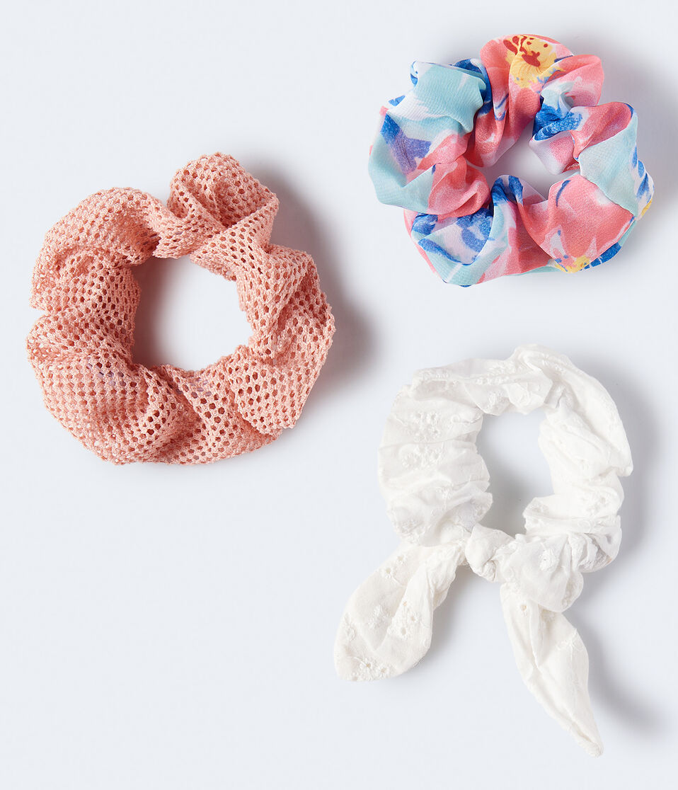 Eyelet Bow Scrunchie 3-Pack
