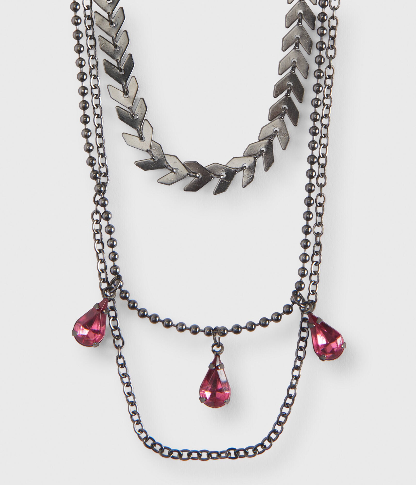 Teardrop Layered Choker Short-Strand Necklace