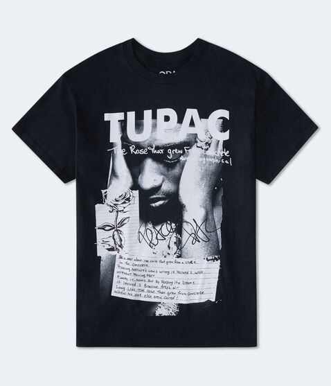 Tupac Concrete Rose Oversized Graphic Tee Tupac Concrete Rose Oversized Graphic Tee