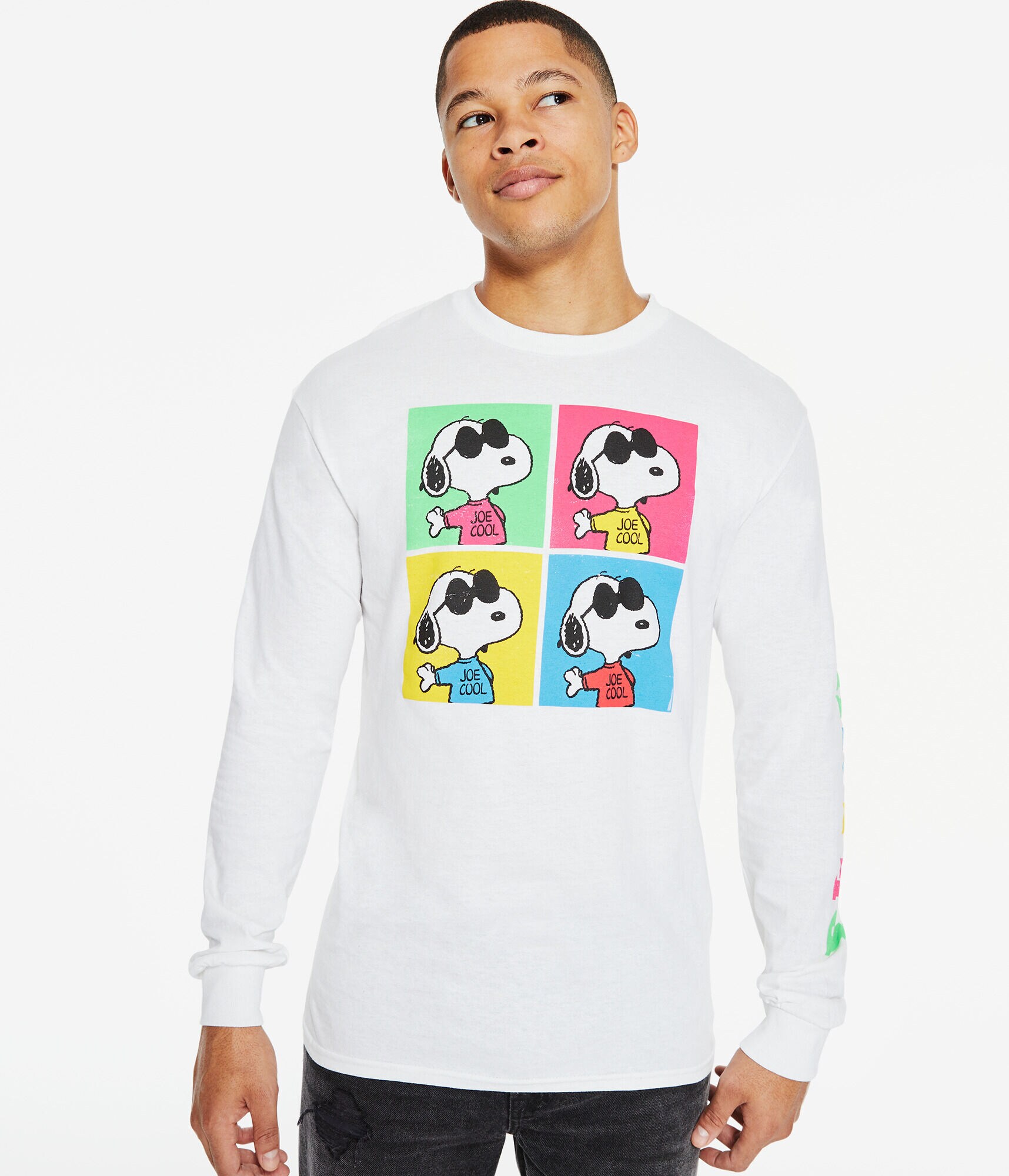 Long Sleeve Snoopy Pop Art Graphic Tee