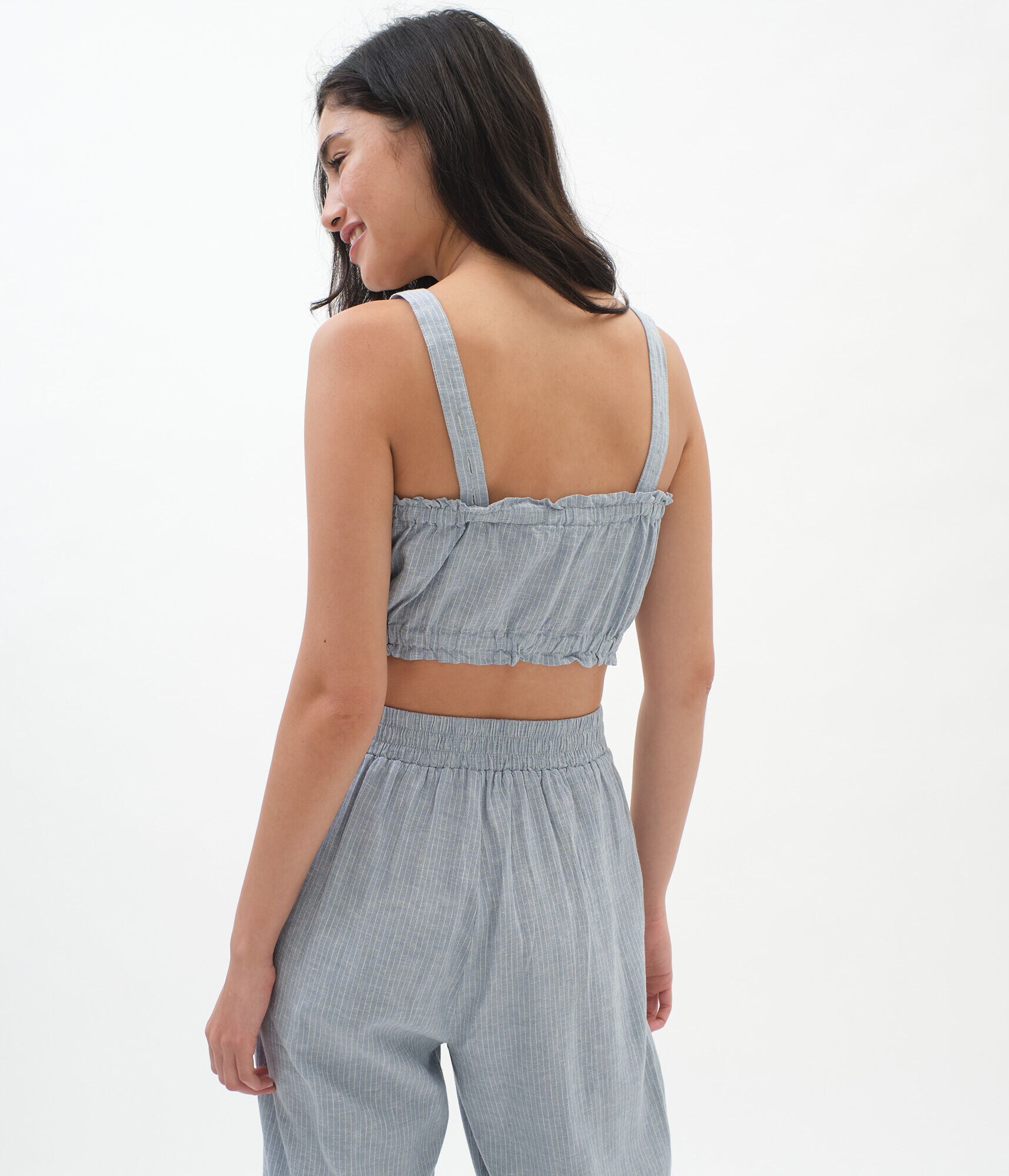 Pinstripe Crop Top