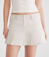 Pleated Twill Mini Skort