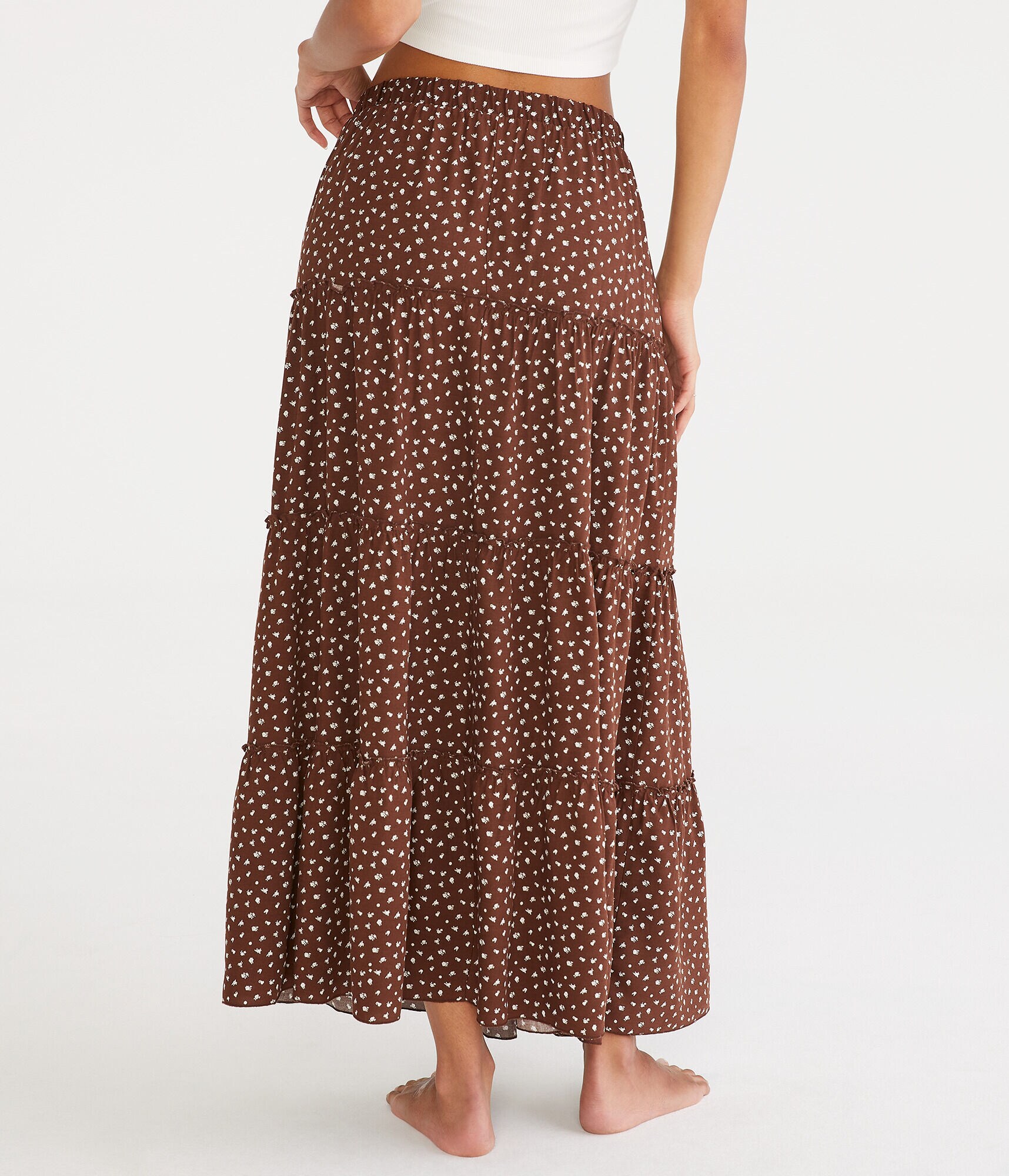 Floral Tiered Maxi Skirt