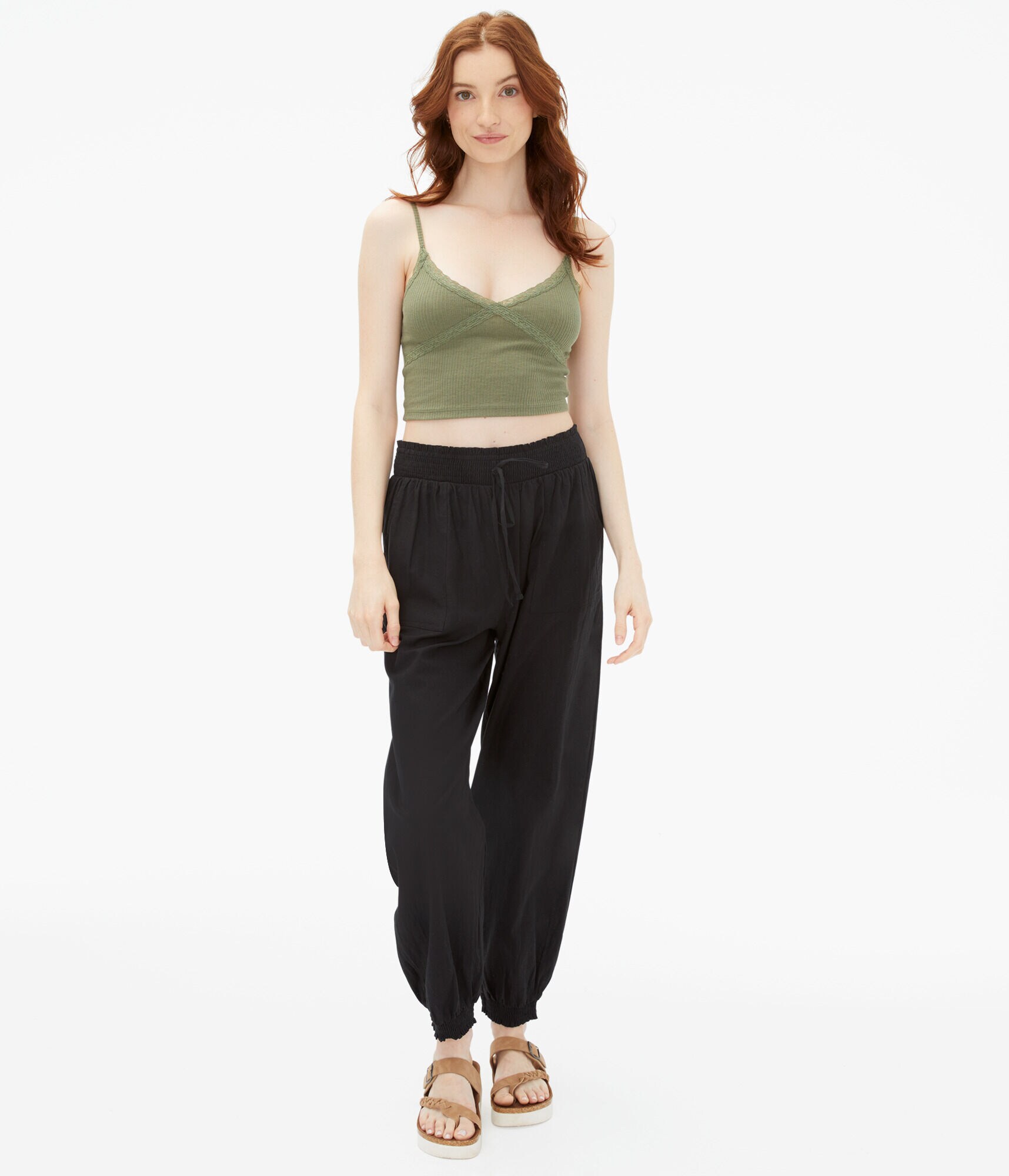 High-Rise Linen Beach Pants