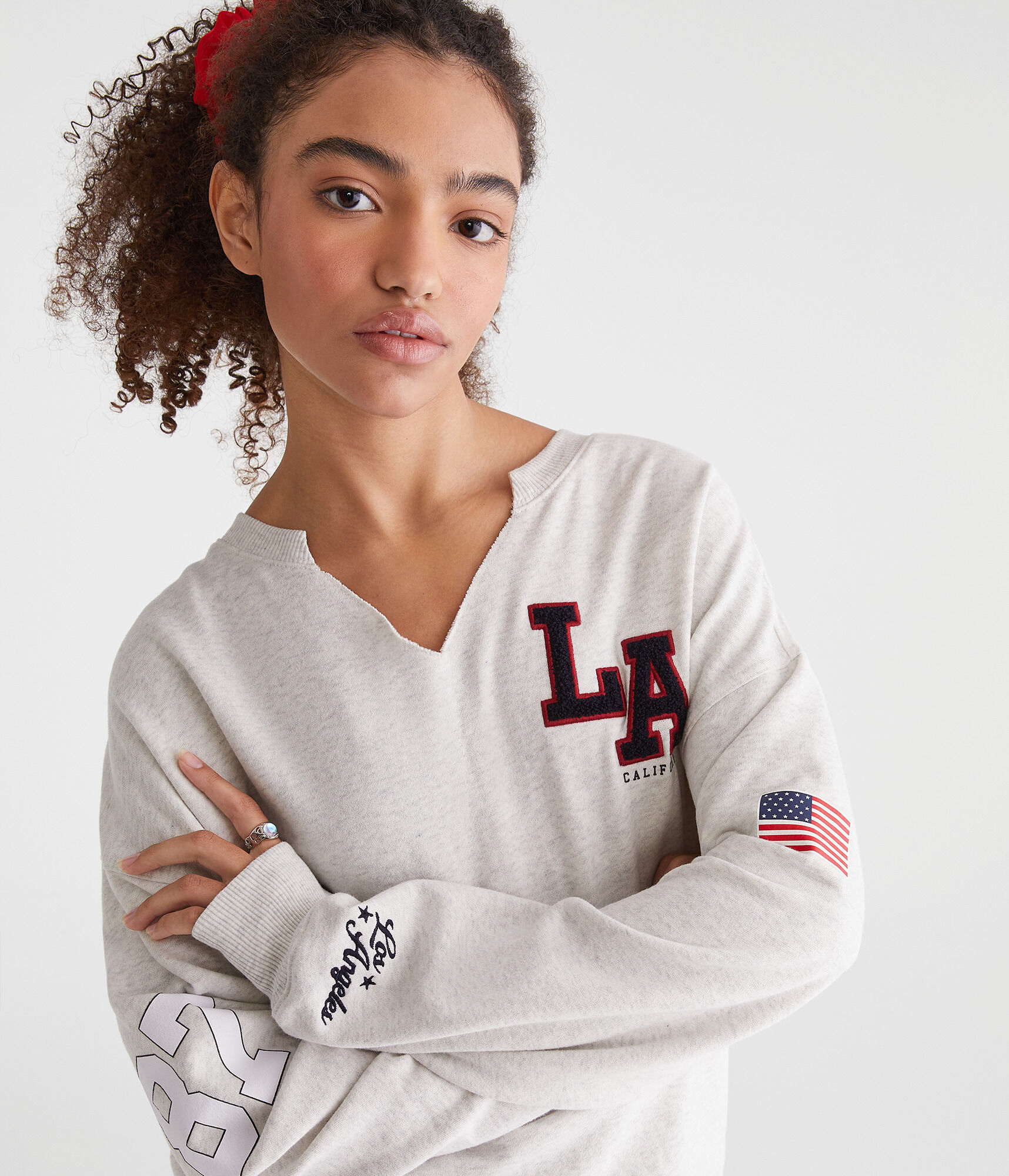 LA California Notch-Neck Sweatshirt