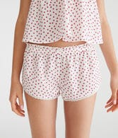 Strawberry Low-Rise Waffle Sleep Shorts
