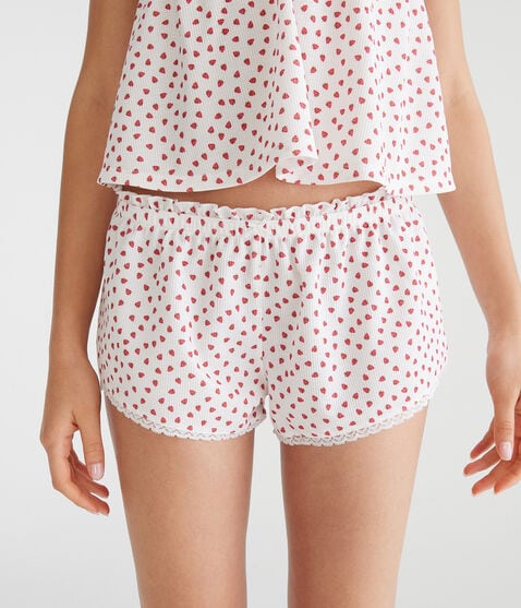 Strawberry Low-Rise Waffle Sleep Shorts Strawberry Low-Rise Waffle Sleep Shorts