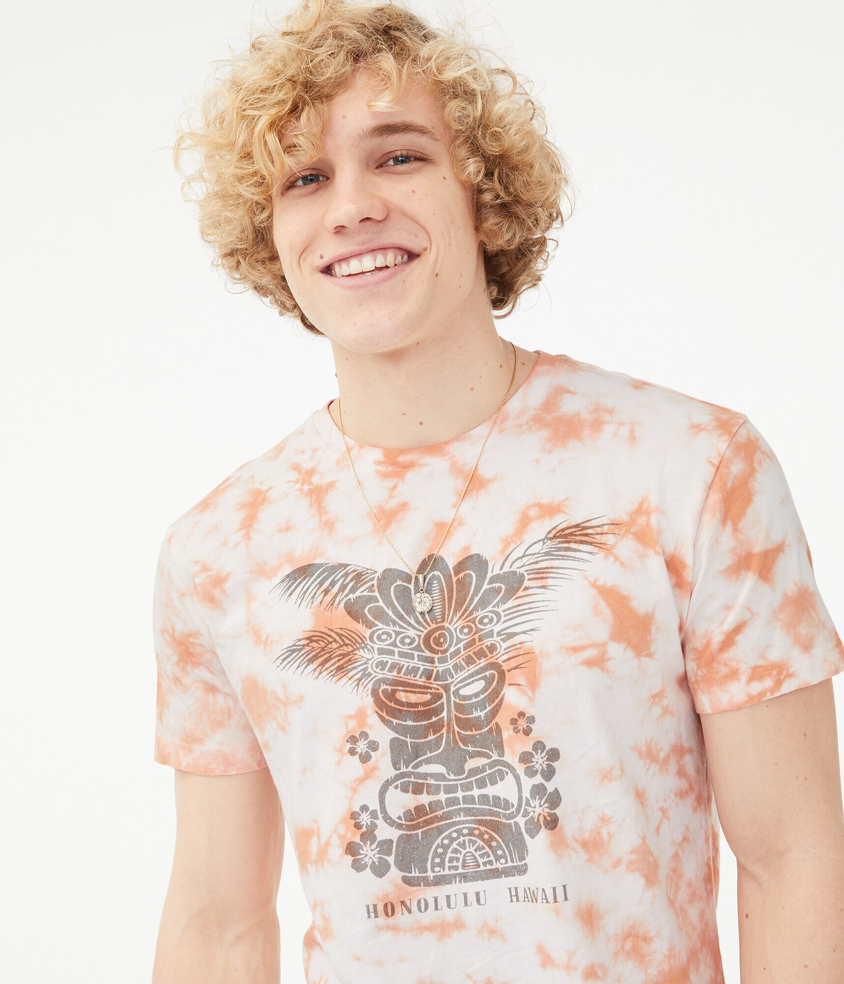 Tiki Mask Tie-Dye Graphic Tee