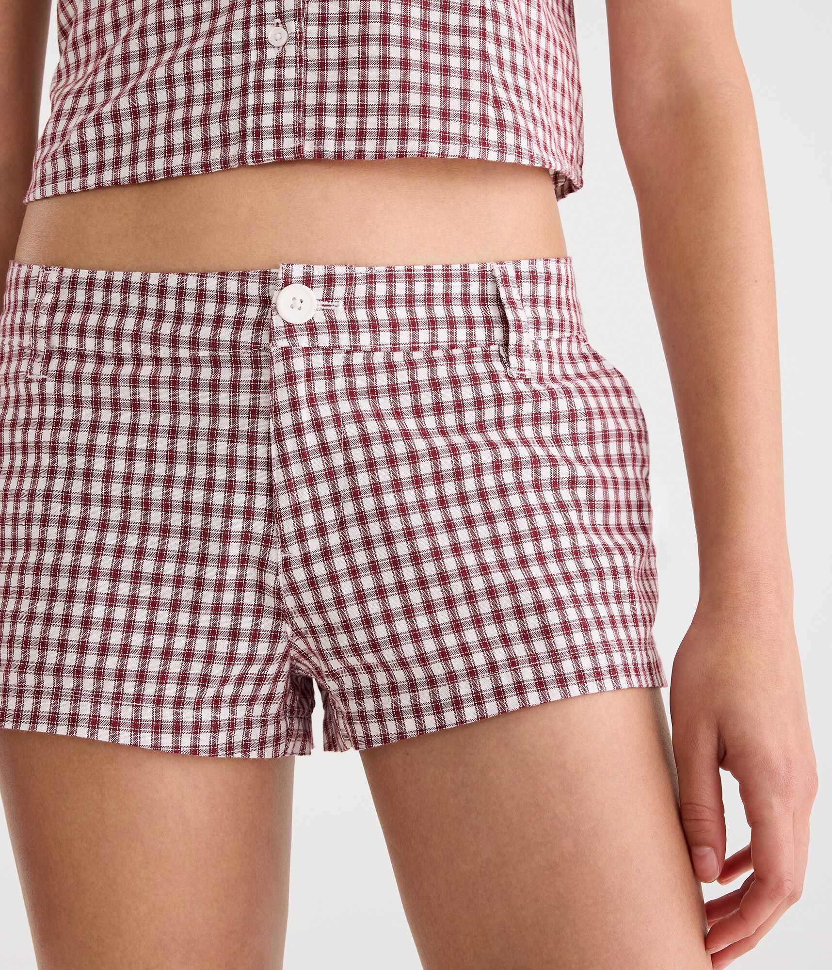 D&eacute;j&agrave; For Aero Plaid Low-Rise Shorts