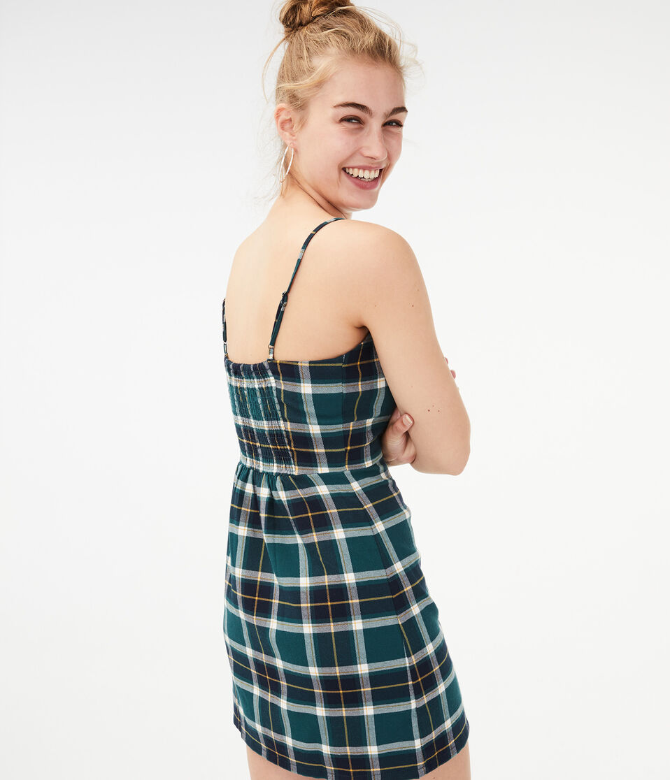 plaid skater dress Cute White Plaid Dress - Skater Dress - Mini Dress