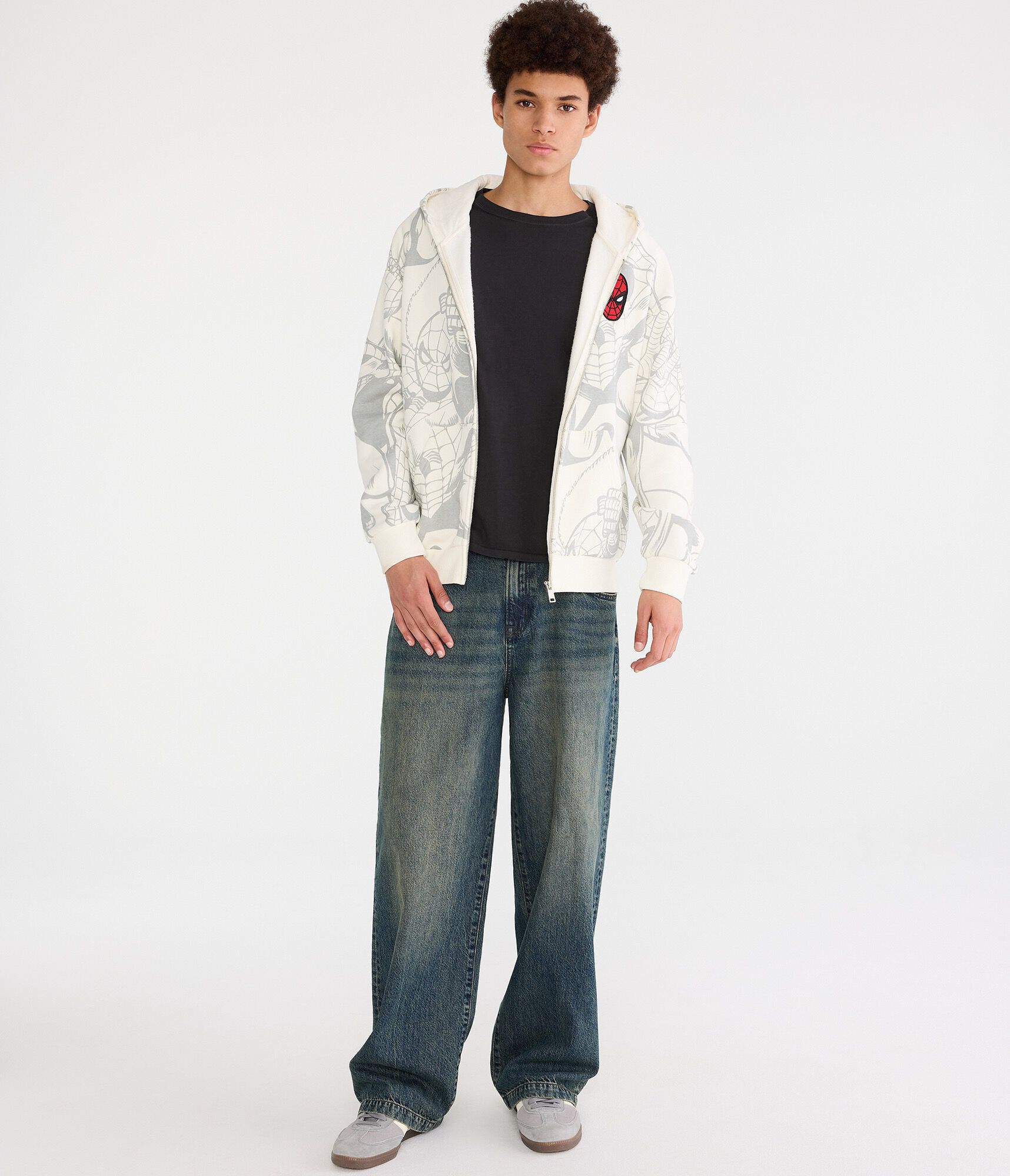 Marvel | A&eacute;ropostale Spider-Man Action Print Boxy Full-Zip Hoodie