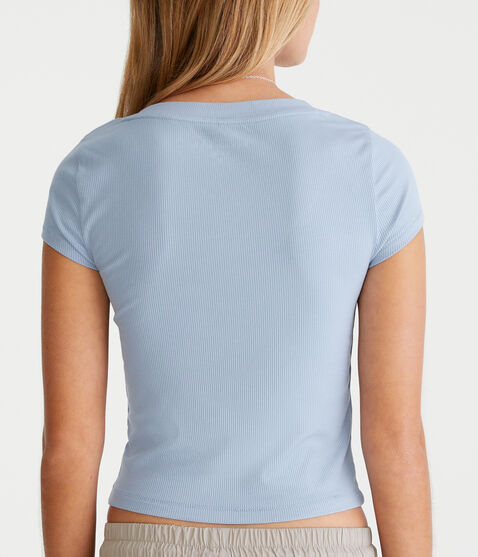 Seriously Soft Ribbed V-Neck Baby Tee