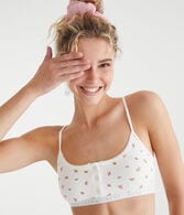 Printed Waffle Henley Bralette