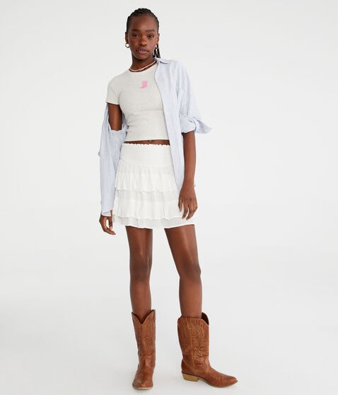 High-Waisted Ruffled Flippy Skort High-Waisted Ruffled Flippy Skort