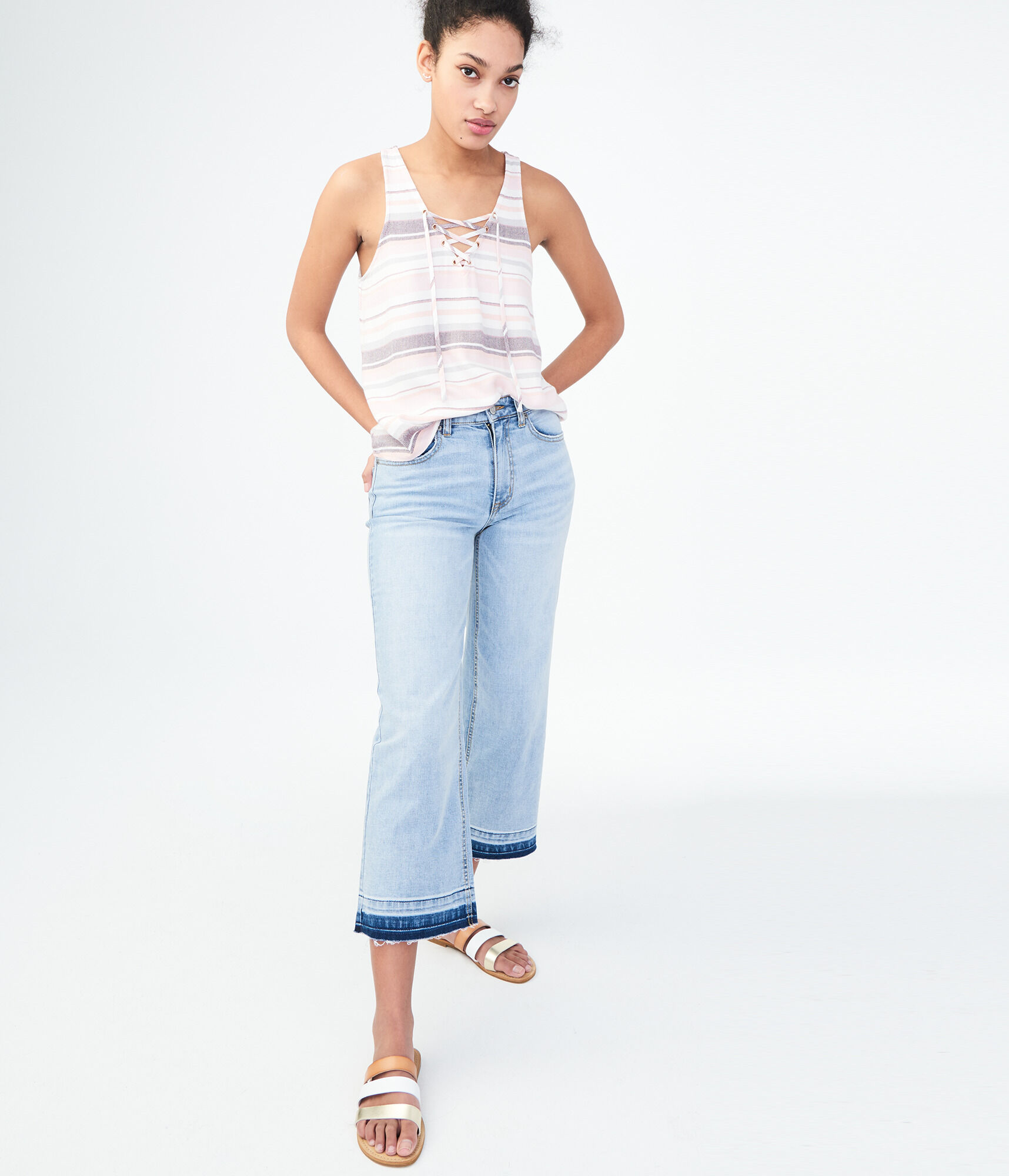 High-Waisted Wide-Leg Crop Jean
