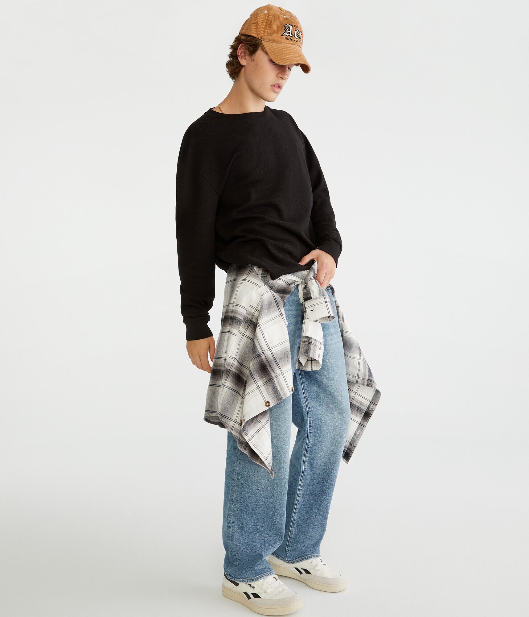 Long Sleeve Tonal Logo Thermal Crew Tee