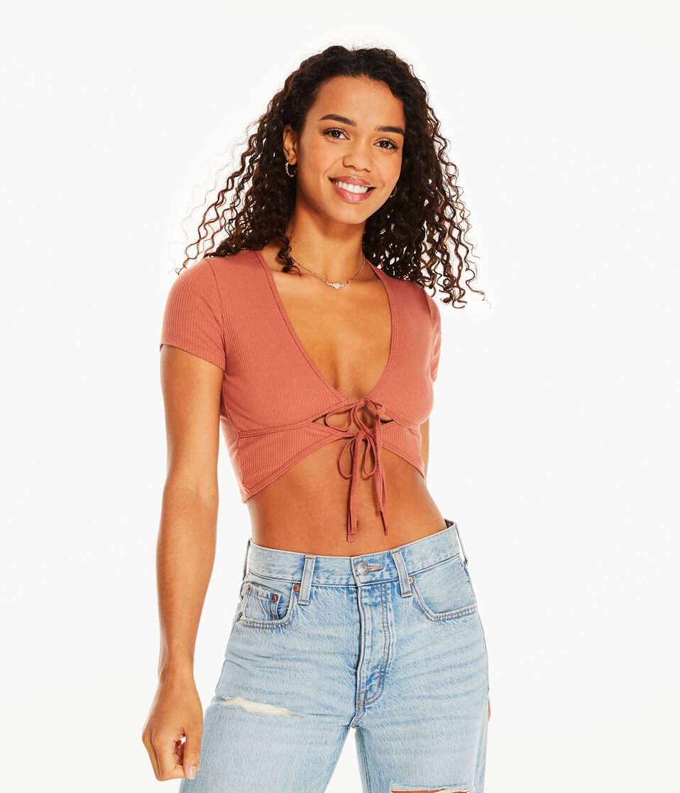 Double Tie-Front Crop Top